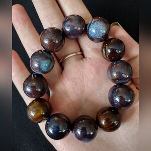 Brown and Blue Beaded Bracelet